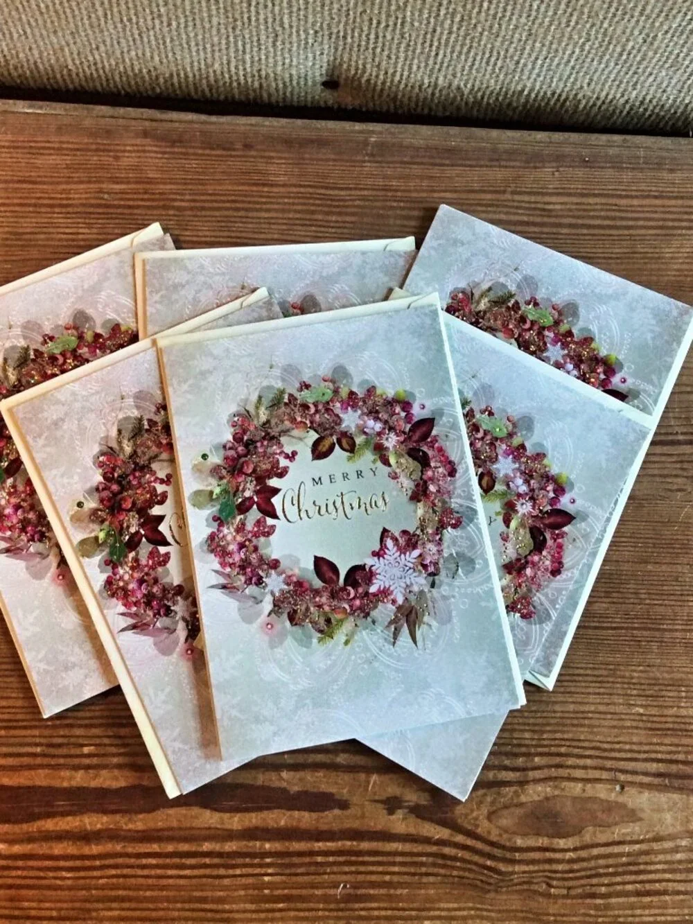 Leanin' Tree Christmas Cards Floral Wreath Merry Christmas Greeting Cards